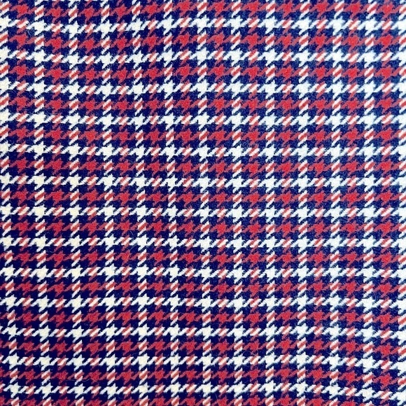 J. Crew Red and Navy Wool Houndstooth Skirt size 12 - Picture 3 of 7